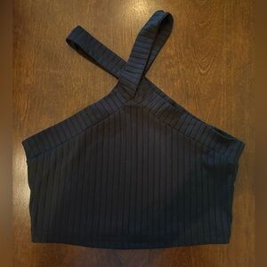 Black Striped Halter Top